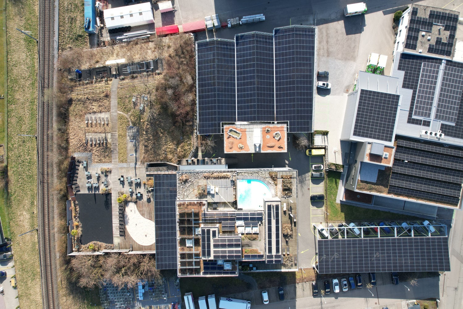 Solarpanels auf Dächern